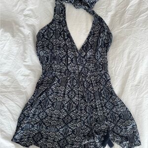 American Eagle Outfitters Navy and White Floral Dress